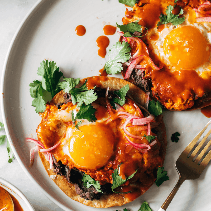 Chili Tostada Eggs