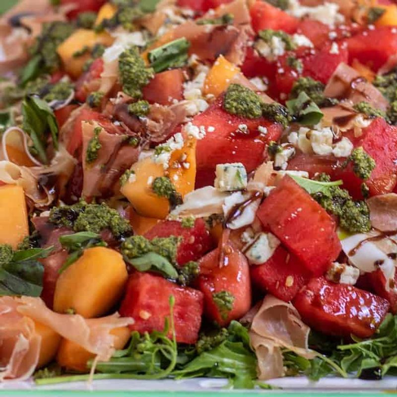 Prosciutto Melon Arugula Salad