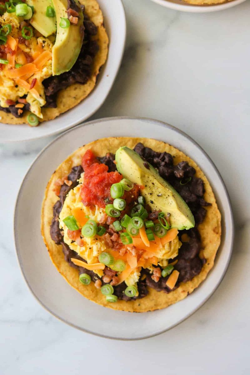 Black Bean And Egg Breakfast-For-Dinner Tostadas