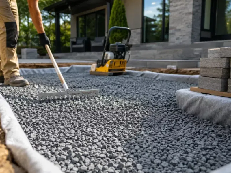 Build a crushed-stone path in compacted stages