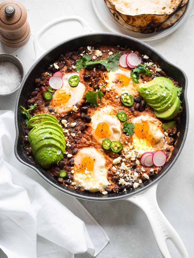 Refried Bean Breakfast Skillet