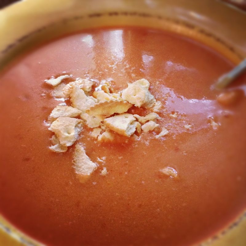 Soup Made From Canned Tomatoes and Crackers