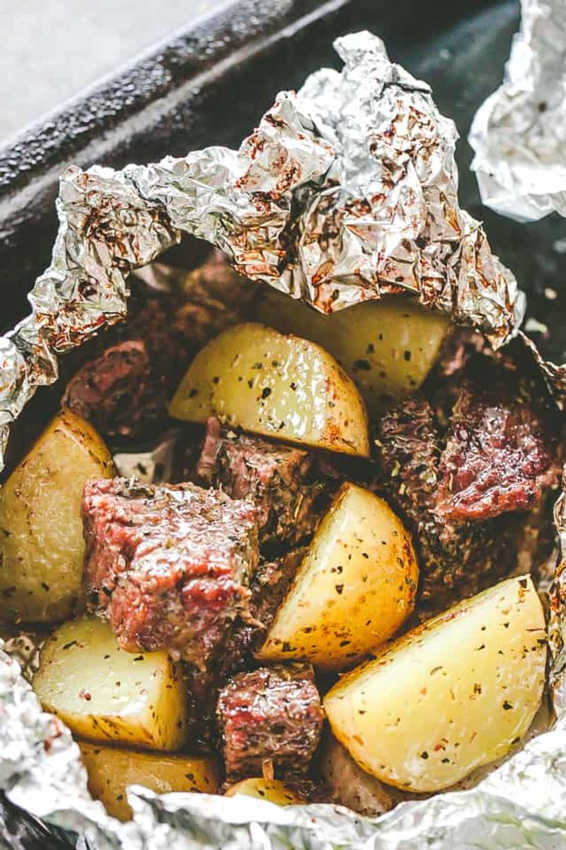 Steak + baby potatoes + rosemary