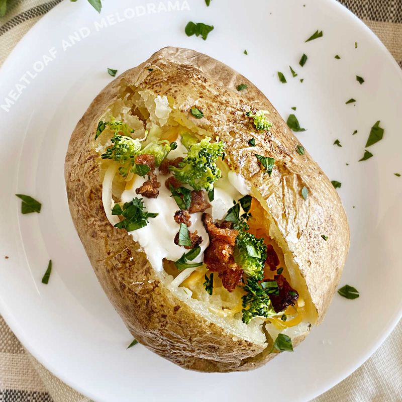 Microwave Baked Potato With Toppings