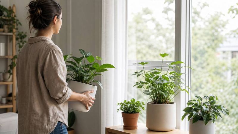 Move the plant toward better light without shocking it
