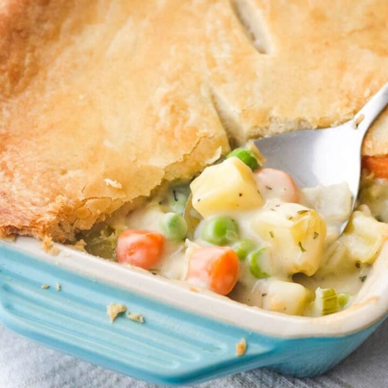 Vegetable Pot Pie with Celery Herb Filling