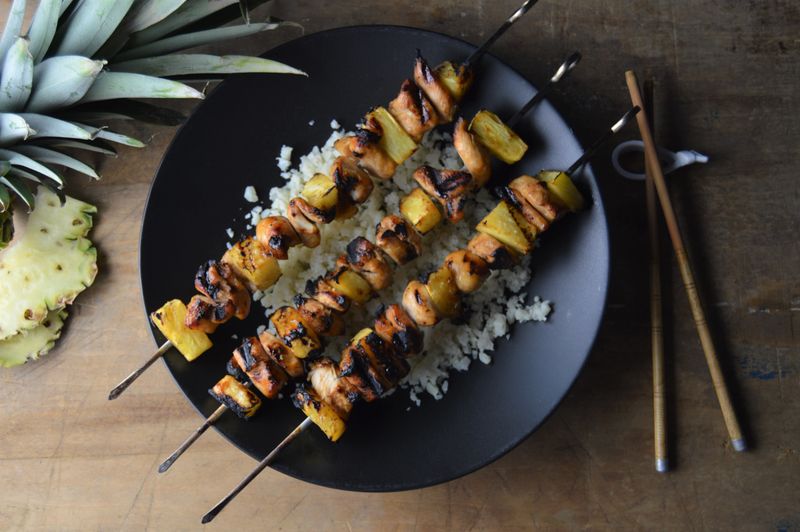 Teriyaki Grilled Pineapple Chicken Skewers