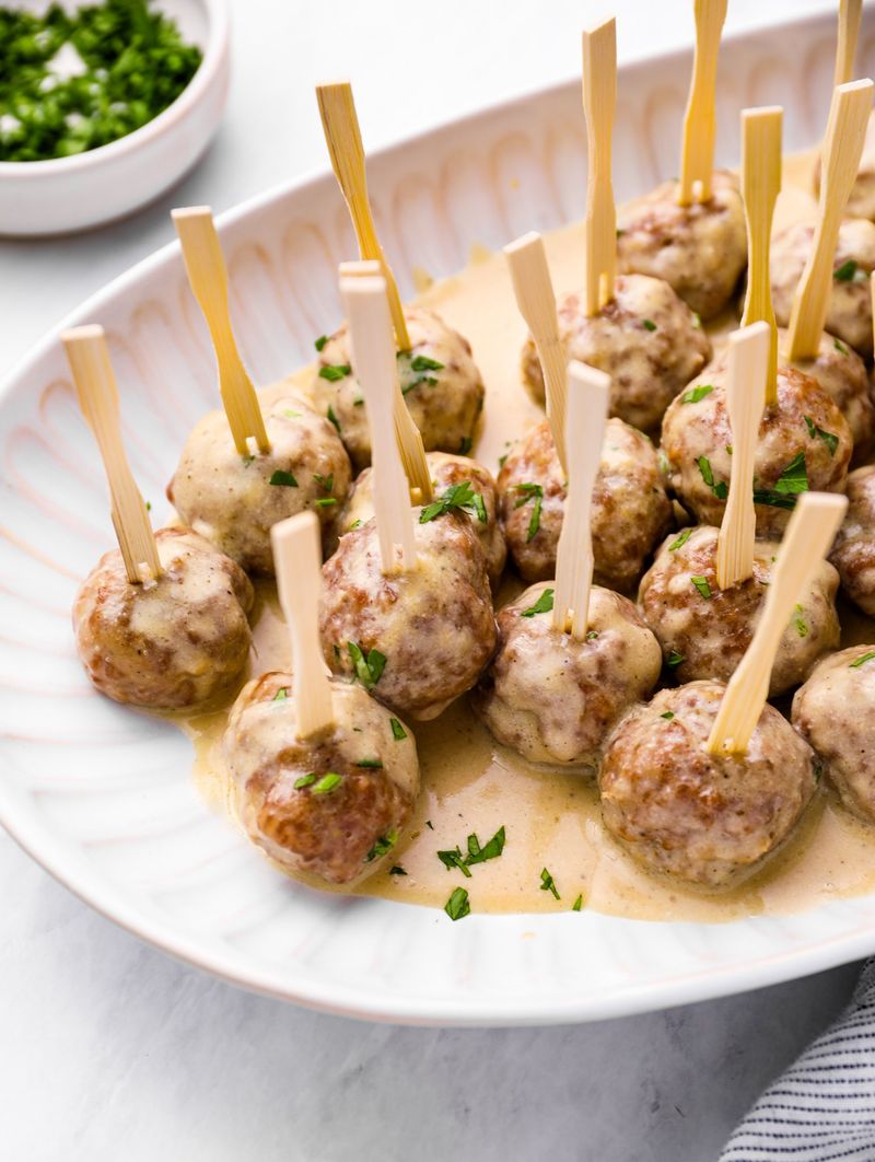 Swedish Meatballs with Cream Gravy (Party Style)