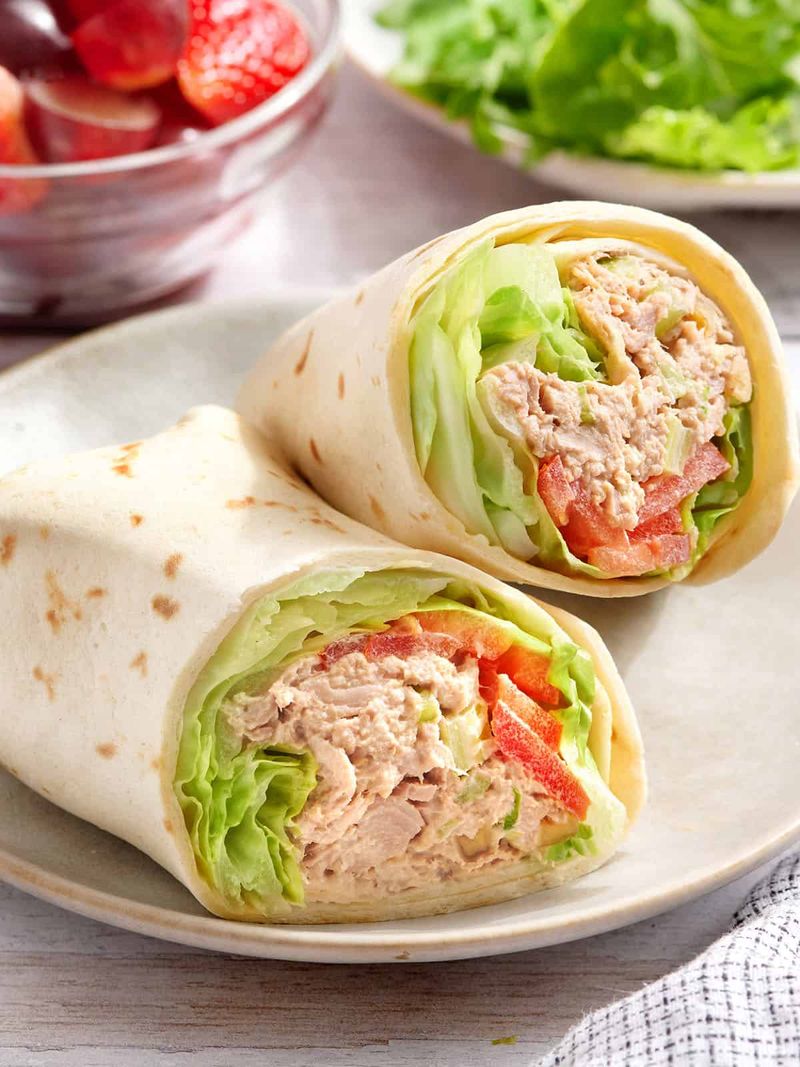 Tuna Wraps with Hummus or Greek Yogurt