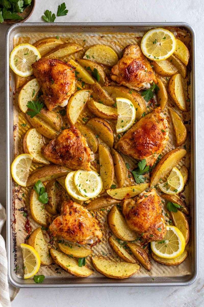 Sheet-Pan Chicken With Lemons And Potatoes
