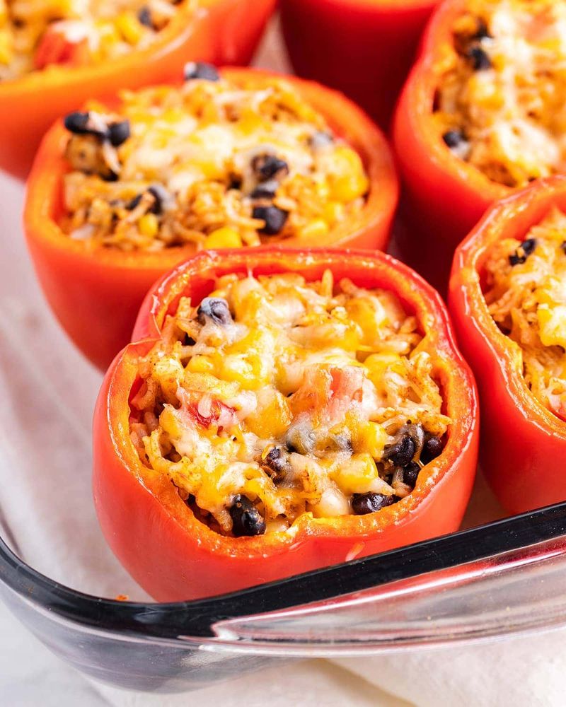 Stuffed Peppers With Rice And Beans