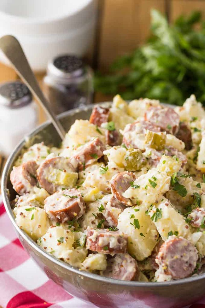 Potato Salad With Sausage Slices