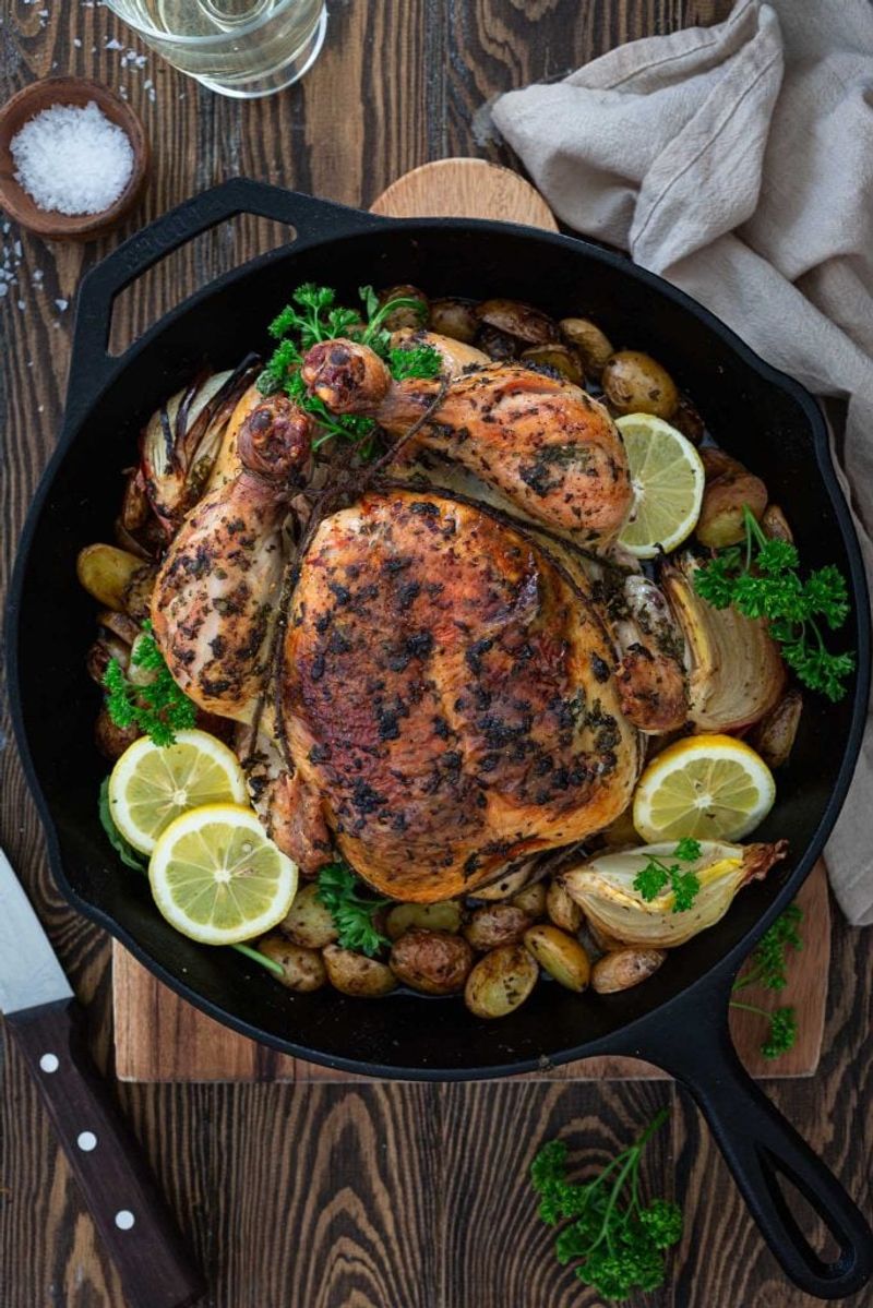 Golden Roast Chicken With Lemon and Herbs
