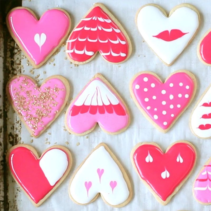 Heart-shaped sugar cookies