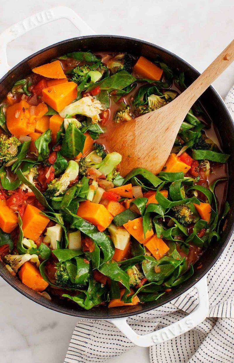 Sweet Potato Soup with Cannellini Beans and Rainbow Chard