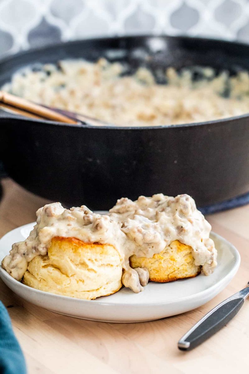 Country Sausage Gravy and Biscuits