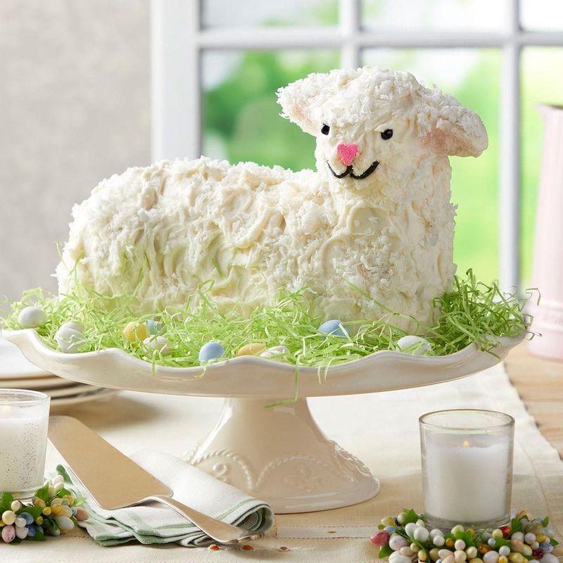 Adorable Lamb-Shaped Easter Cake