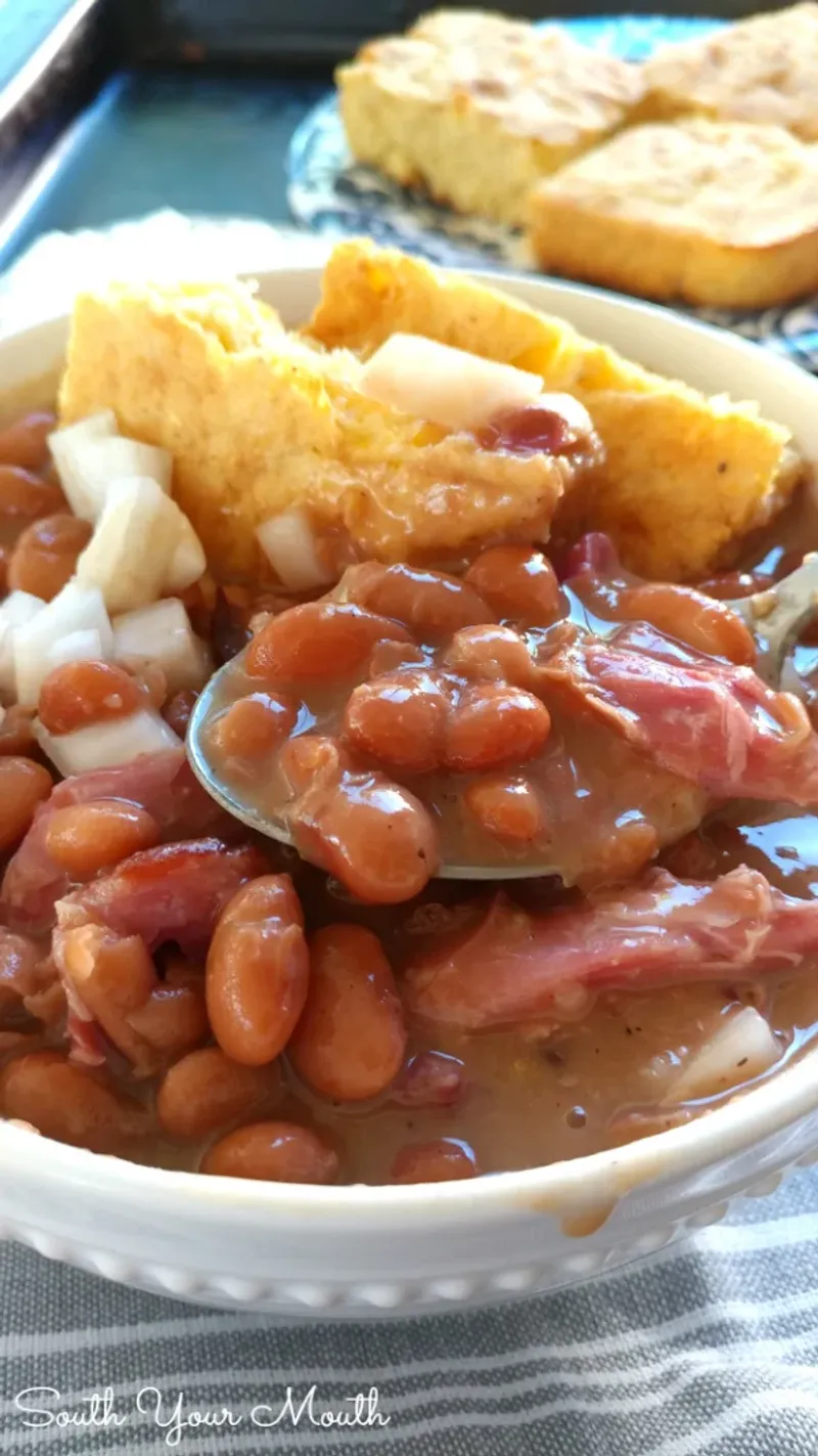 Cornbread and beans