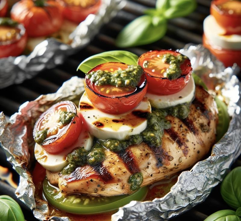 Pesto chicken + cherry tomatoes