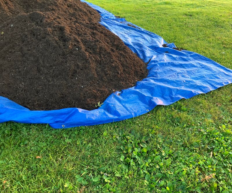 Protect the pile from rain without sealing it