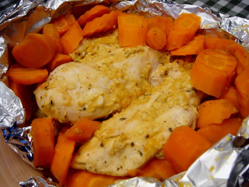 Honey mustard chicken + carrots