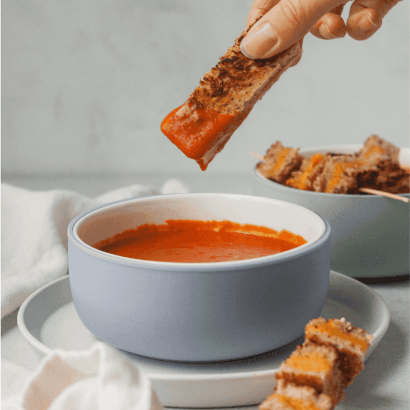 Microwave Tomato Soup With Grilled Cheese Dippers