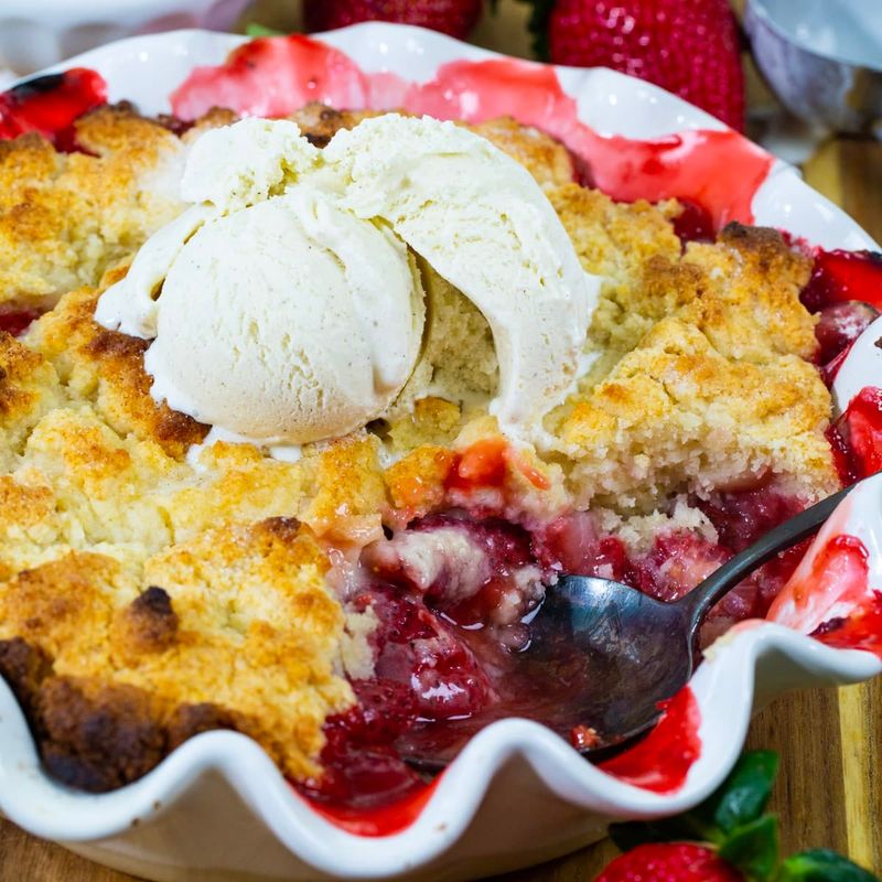 Strawberry Cobbler with Buttery Biscuit Crust