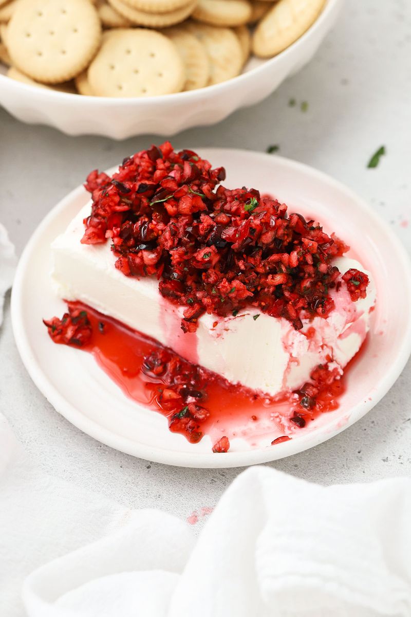 Fresh Cranberry Salsa with Cream Cheese Dip