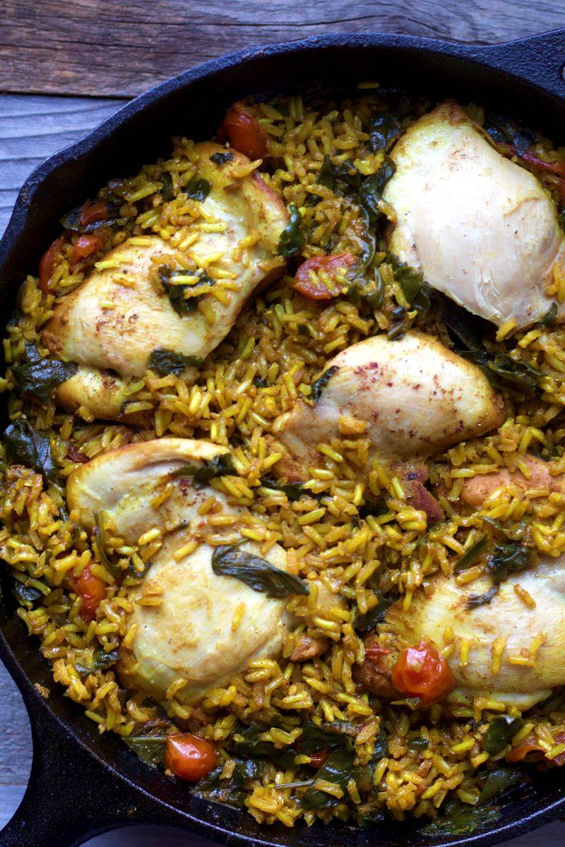 Turmeric Chicken and Rice Skillet