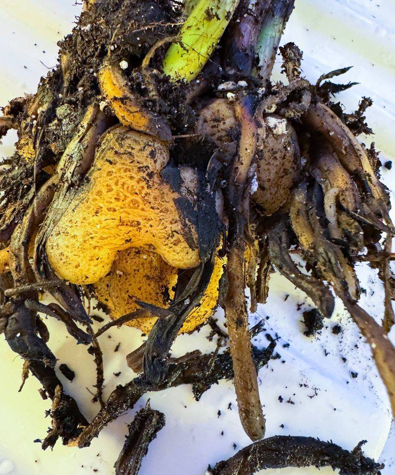 Persistently wet roots can damage the leaves