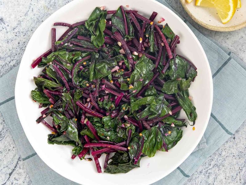 Beet leaves and stems are edible