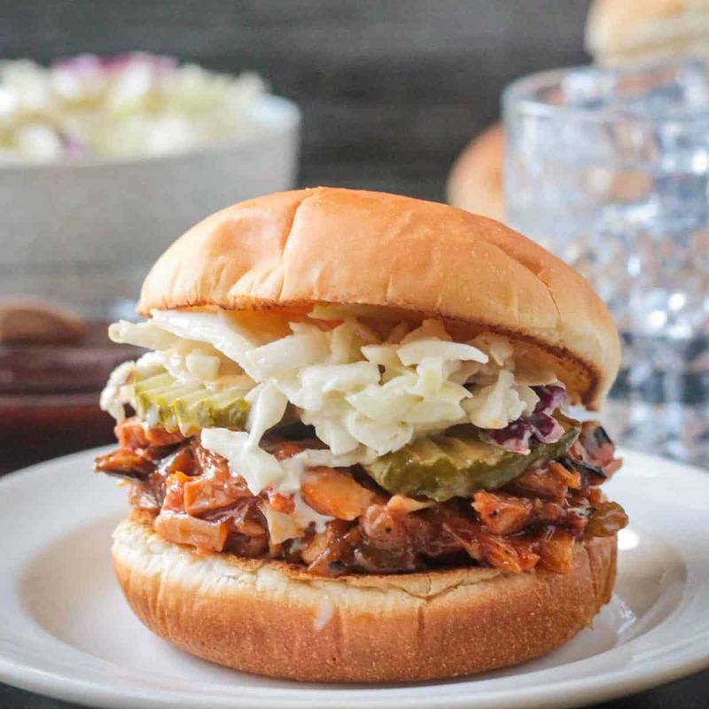 BBQ Jackfruit Sandwich With Slaw