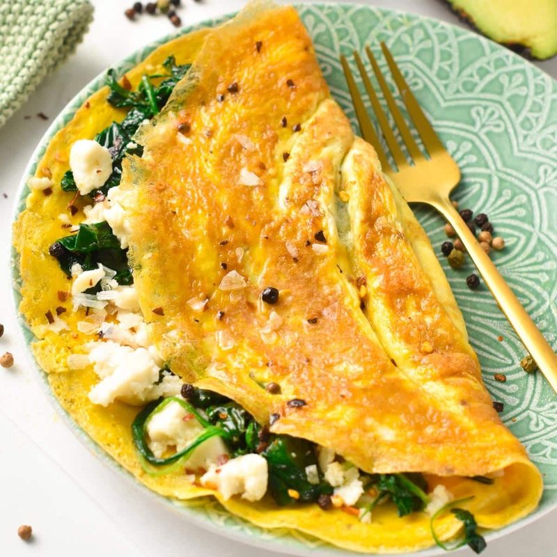 Mixed Greens Omelet With Feta