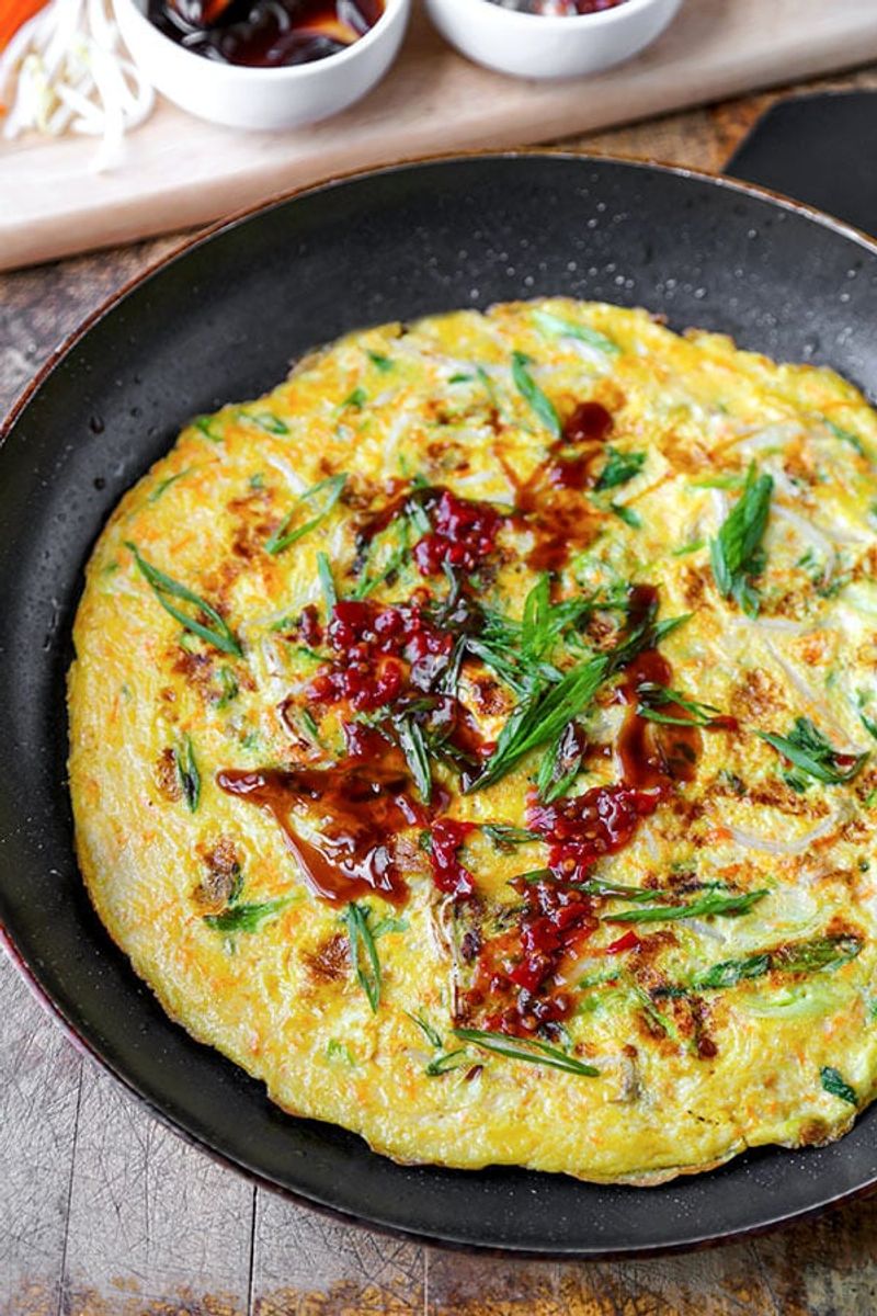Spam Omelet with Scallions