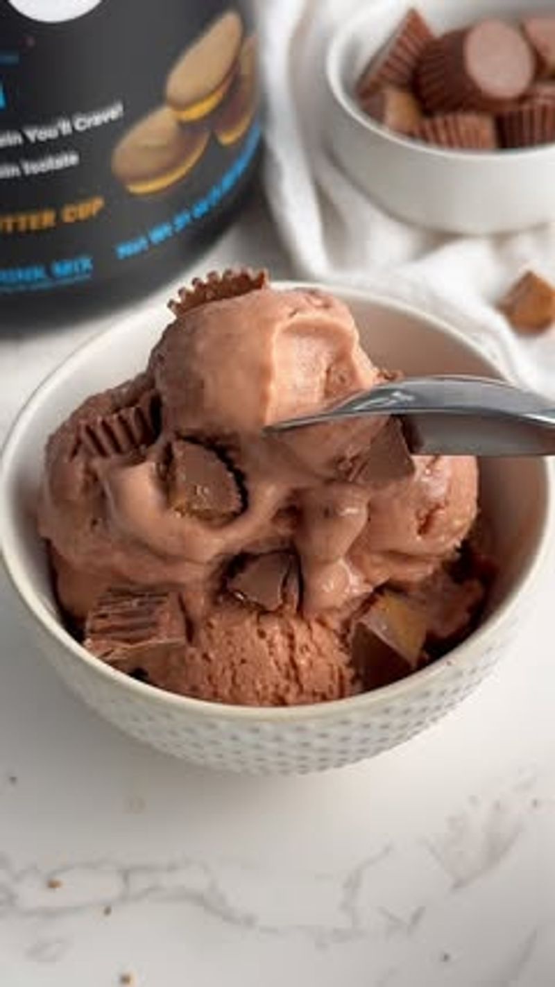 High Protein Chocolate Peanut Butter Ice Cream