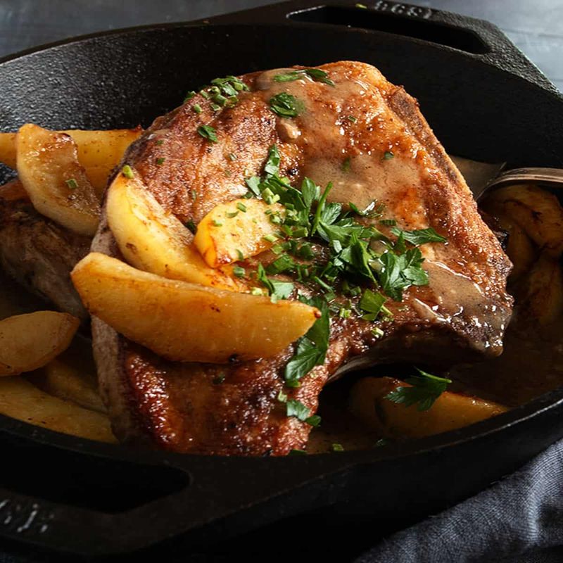 Pork Chops With Apple-Dijon Pan Sauce
