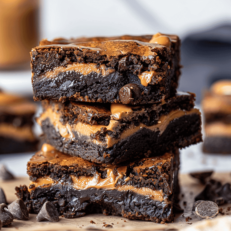 Biscoff cookie butter stuffed brownies
