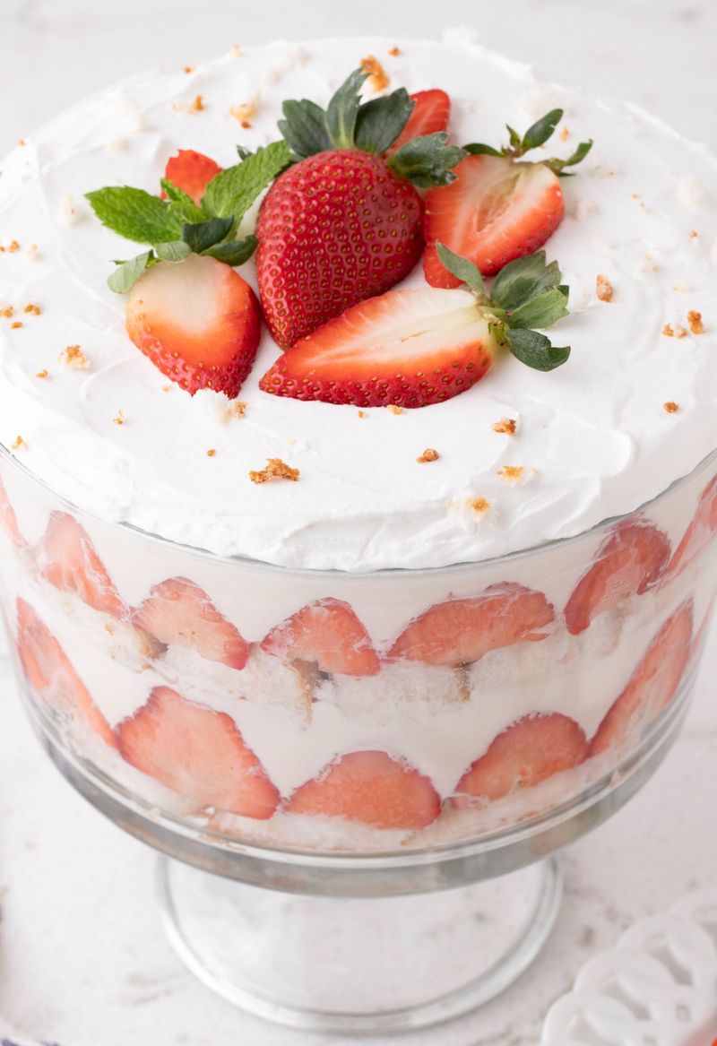 Strawberry Angel Food Trifle with Cool Whip