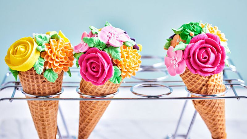 Rose Cupcake Cones