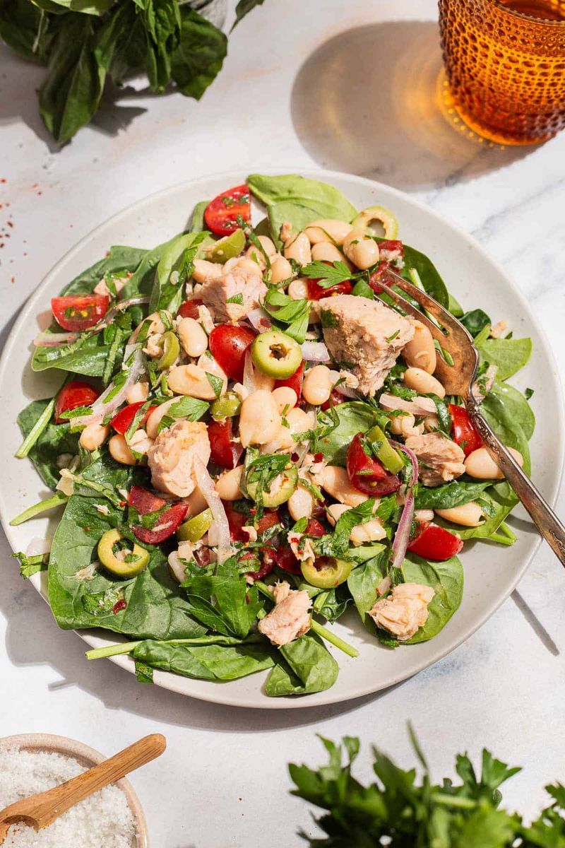 White Bean and Tuna Salad with Basil Vinaigrette