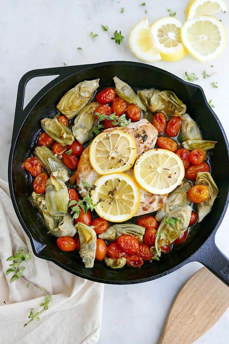 Chicken and Artichoke Lemon Skillet