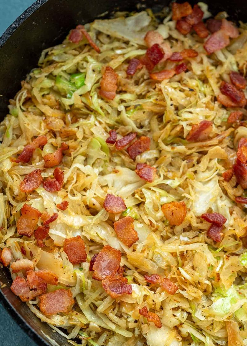 Fried Cabbage With Onion And Bacon