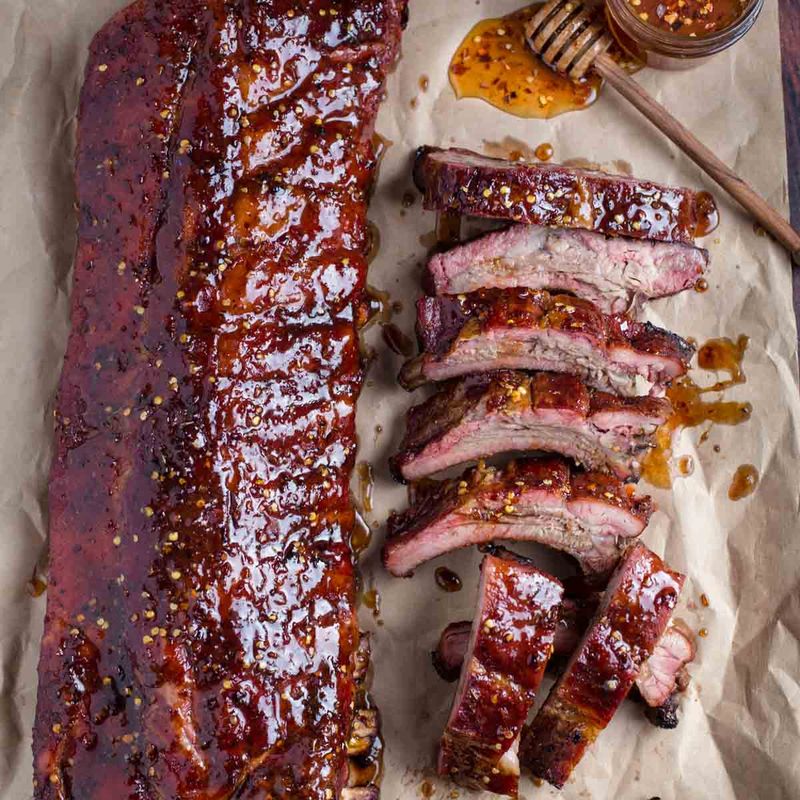 Smoked ribs (spare ribs or baby backs)