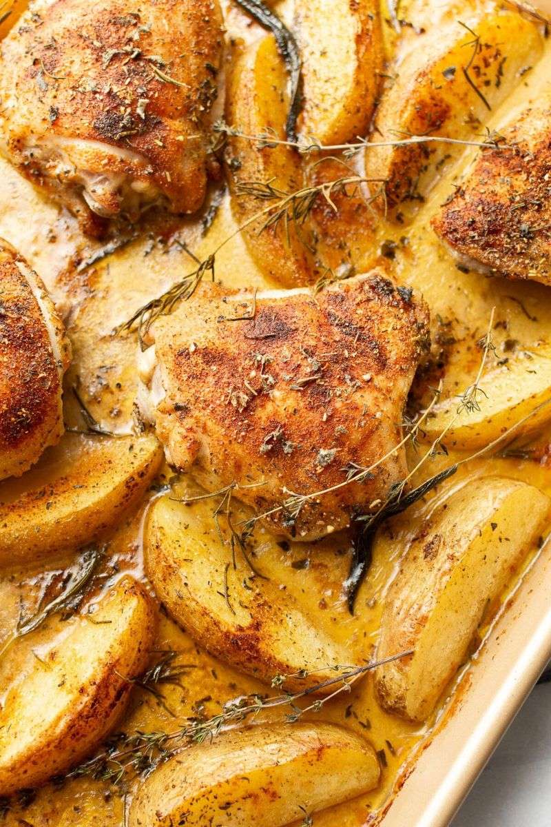 Sheet-Pan Chicken And Potatoes