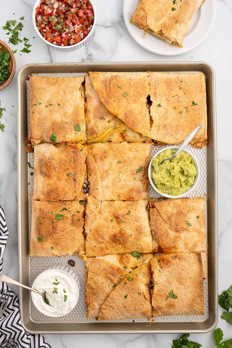 GIANT Baked Chicken Quesadilla (One Pan)