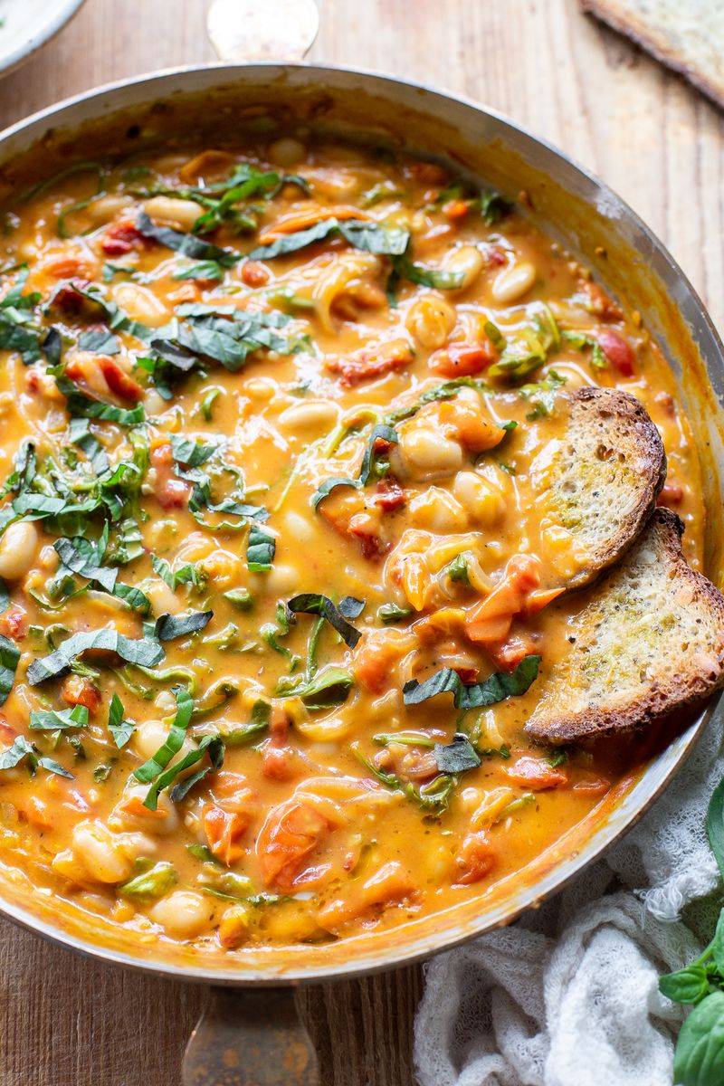 Tomato White Bean Skillet With Toast