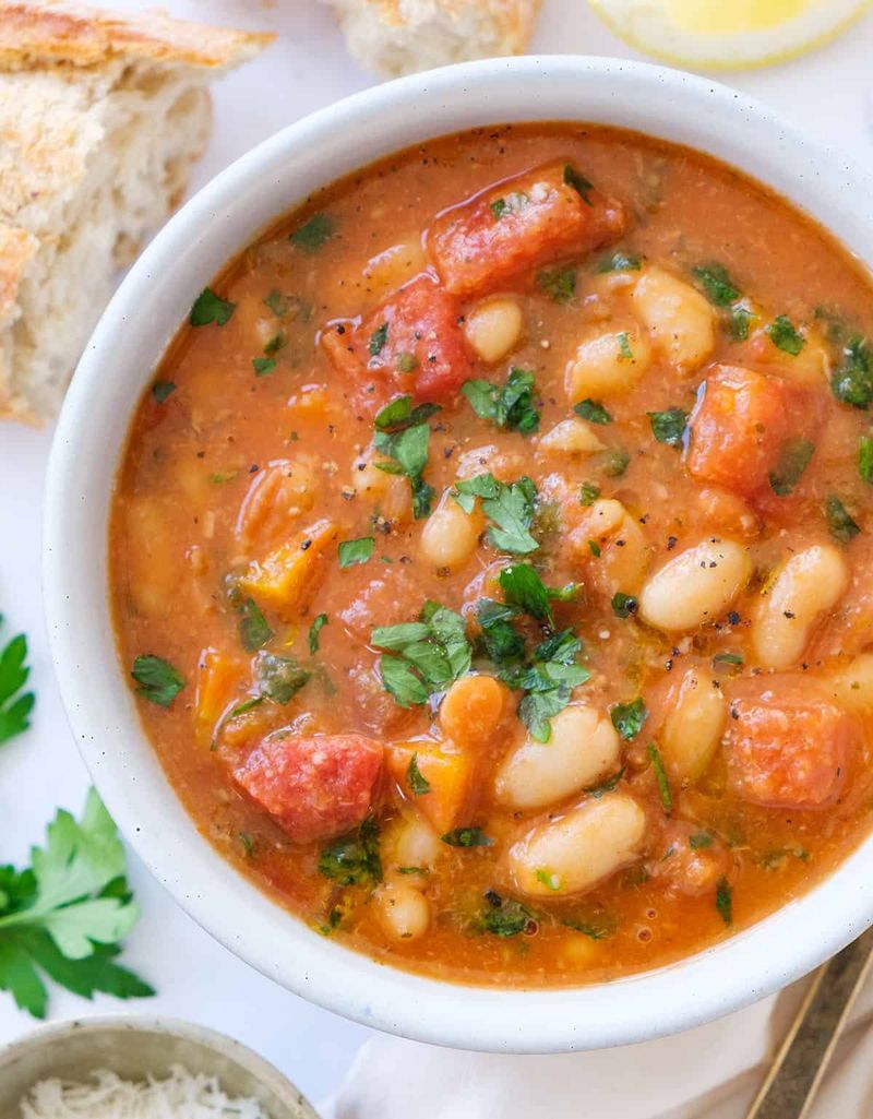 Cannellini Bean Soup with Thick Tomato Broth