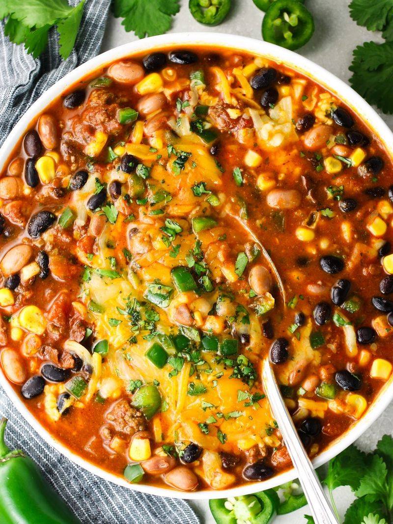 Taco Soup With Beans and Corn