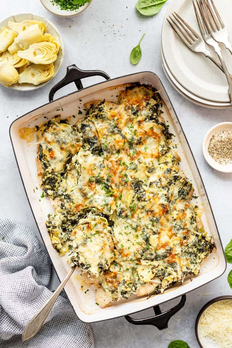 Chicken And Spinach Artichoke Casserole
