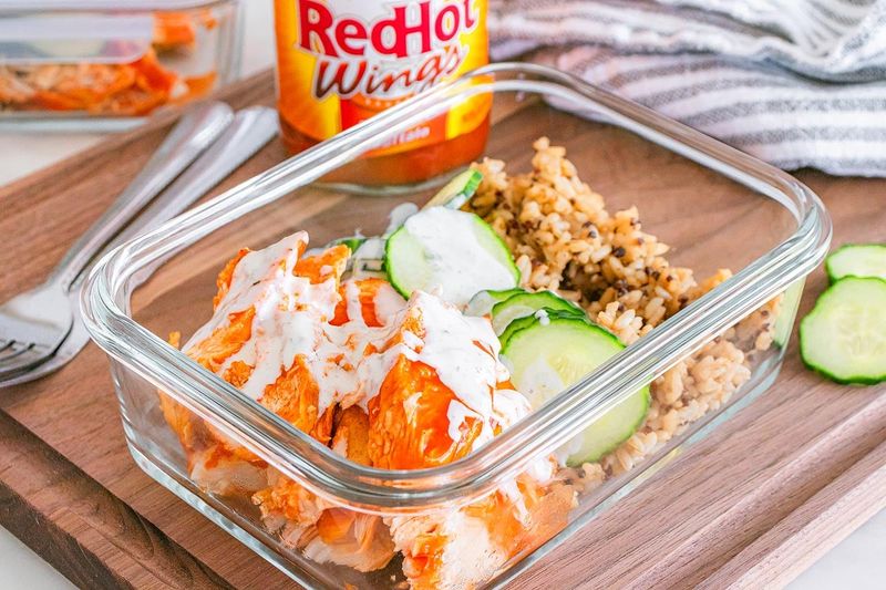 Buffalo Chicken and Cauliflower Rice Bowl